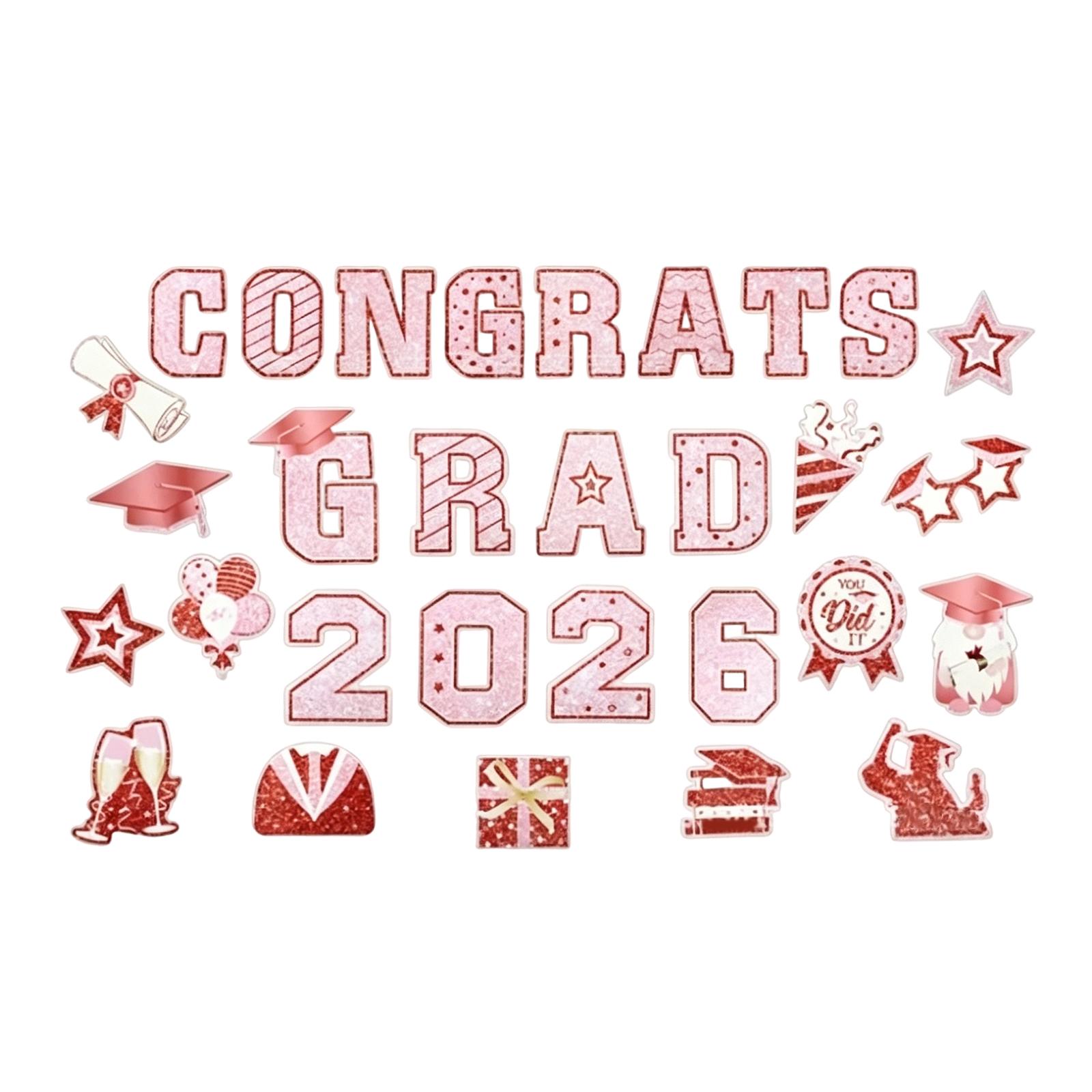 2026 Graduation Car Magnets Set of 30 Pieces Graduation Letter and Symbol Magnets for Graduation Party Decorations and Car Display One Size
