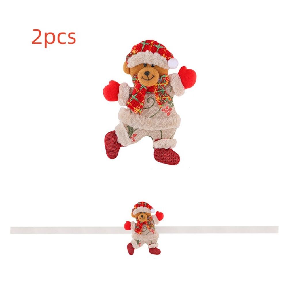 2pcs Cute Christmas Doll Curtain Tiebacks Creative Curtain Fixer Snowman Curtain Strap New Year