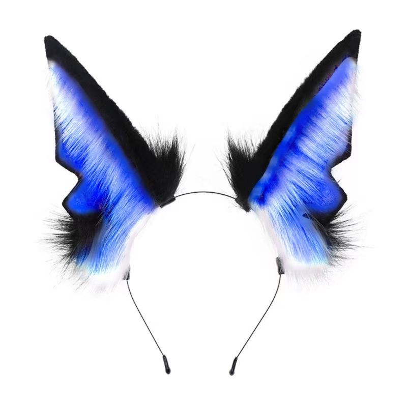 Plush Ear Hairband Faux Furs Animal Ear Headband for Cosplay Party Costume Hairhoop Theme Event Animation Props Headwear