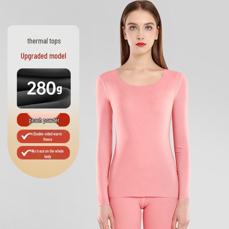 Velvet Women's Seamless Thermal Fleece-Lined Underwear Set for Autumn Winter