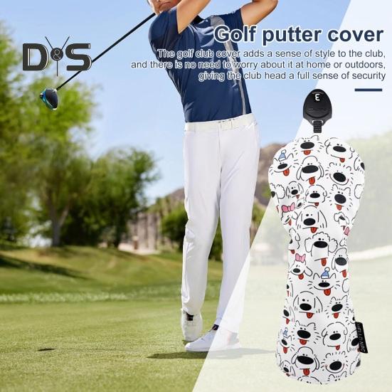 Golf Club Cover for Drivers Fairway Woods Hybrids Mallet Putter Headcover Cartoon Puppy Design Golf Club Protector