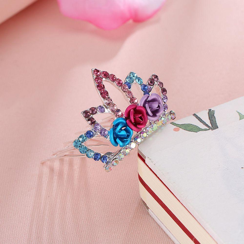 Rose Flower Girls Fashion Hair Accesories For Girls Kids Gift Hair Jewelry Crown Hairpin Hair Comb