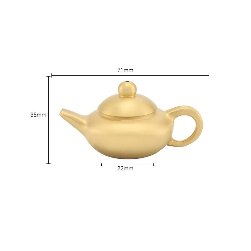 

Mini Copper Teapot with Brass Handle - Luck-Bringing Ornament and Incense Holder