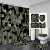 Money Shower Curtain Set Hundred Us Dollar Bills Cash Benjamin Franklin Profile Luxury Modern Bath Curtain Bath Rugs Toilet Mats