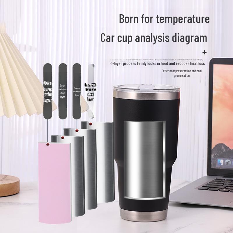 30oz Stainless Steel Double-Layer Thermos Mug for Hot/Cold Beverages