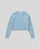 PLAC WOMEN Cable Crop Knit Light Blue