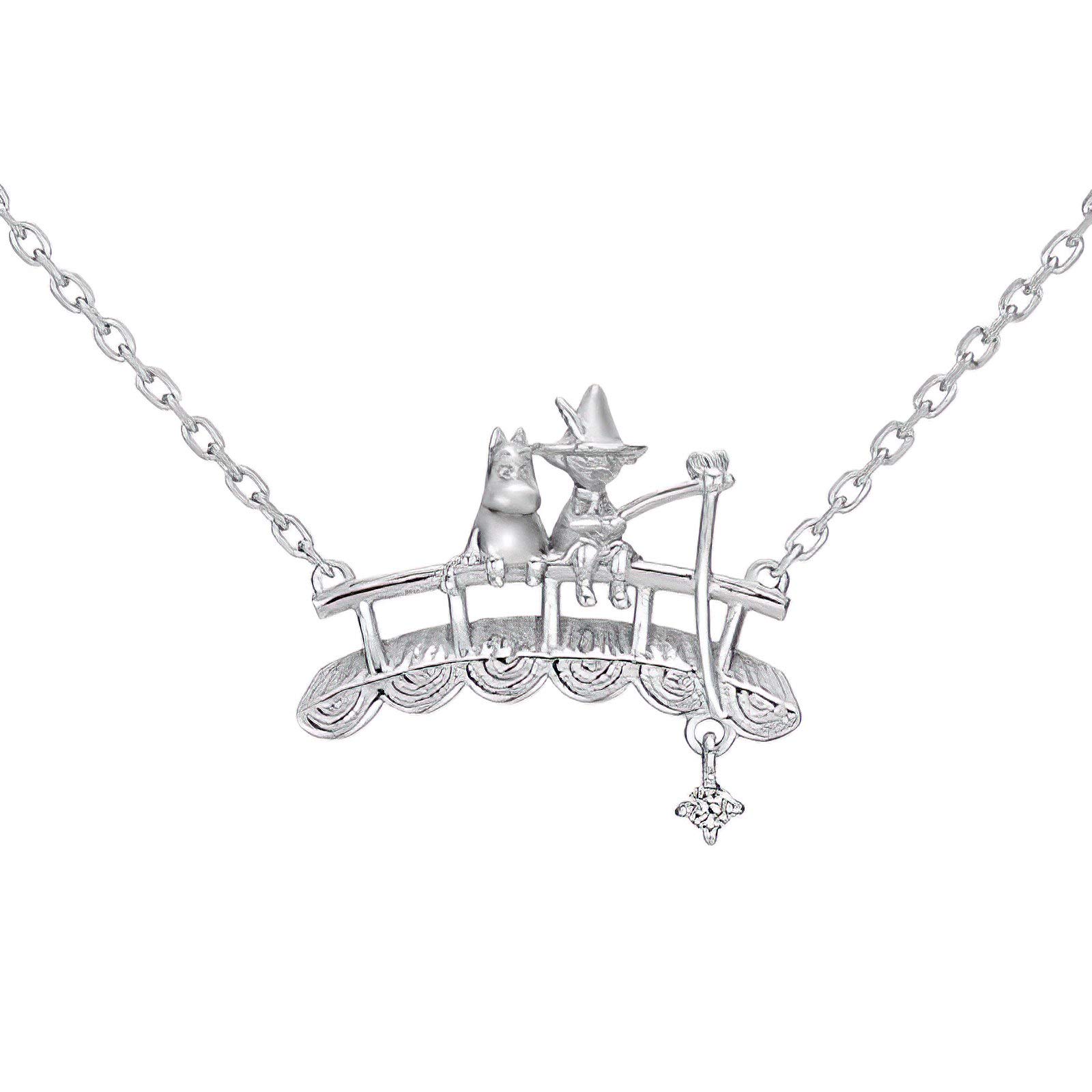 

Moomin Moomin Snufkin Over the Gift for Women and U-Treasure Necklace, & Bridge Brook, Silver, Mothers, NMO-318-SV