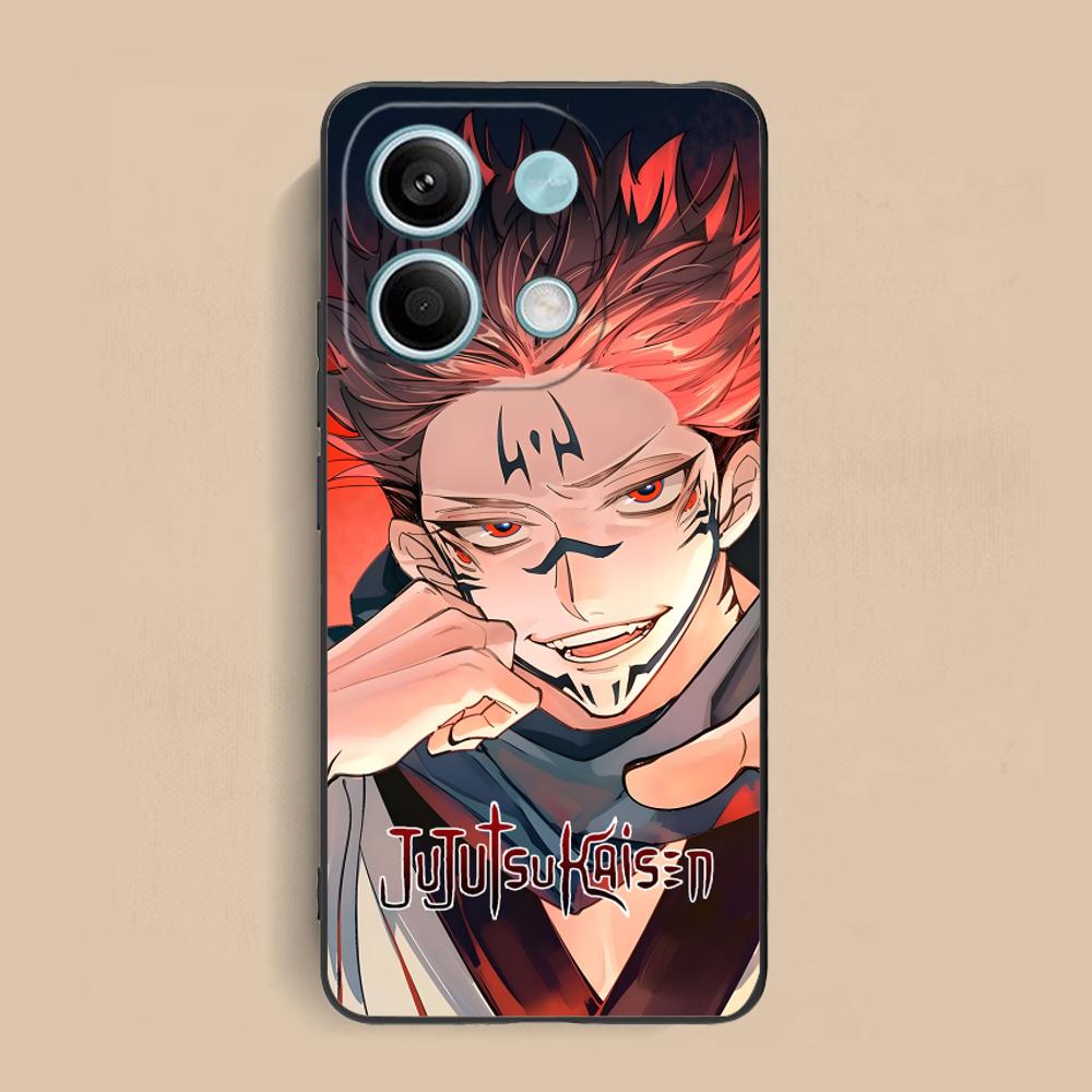 Jujutsu Kaisen Sukuna Handyhülle für Xiaomi Redmi Note 14 13 12 11 S Pro Plus 4G 5G Farbdruck Hülle Hübsch Luxuriös
