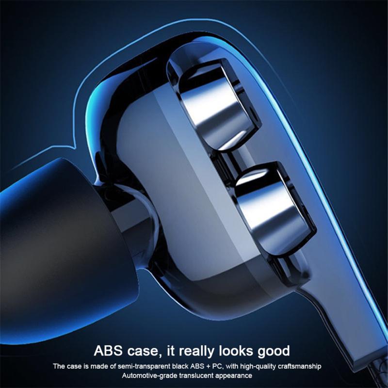 Dual Drivers Wired Headset Quad-core Dynamic Hi-fi Headphones Super Base Line Control With Mic