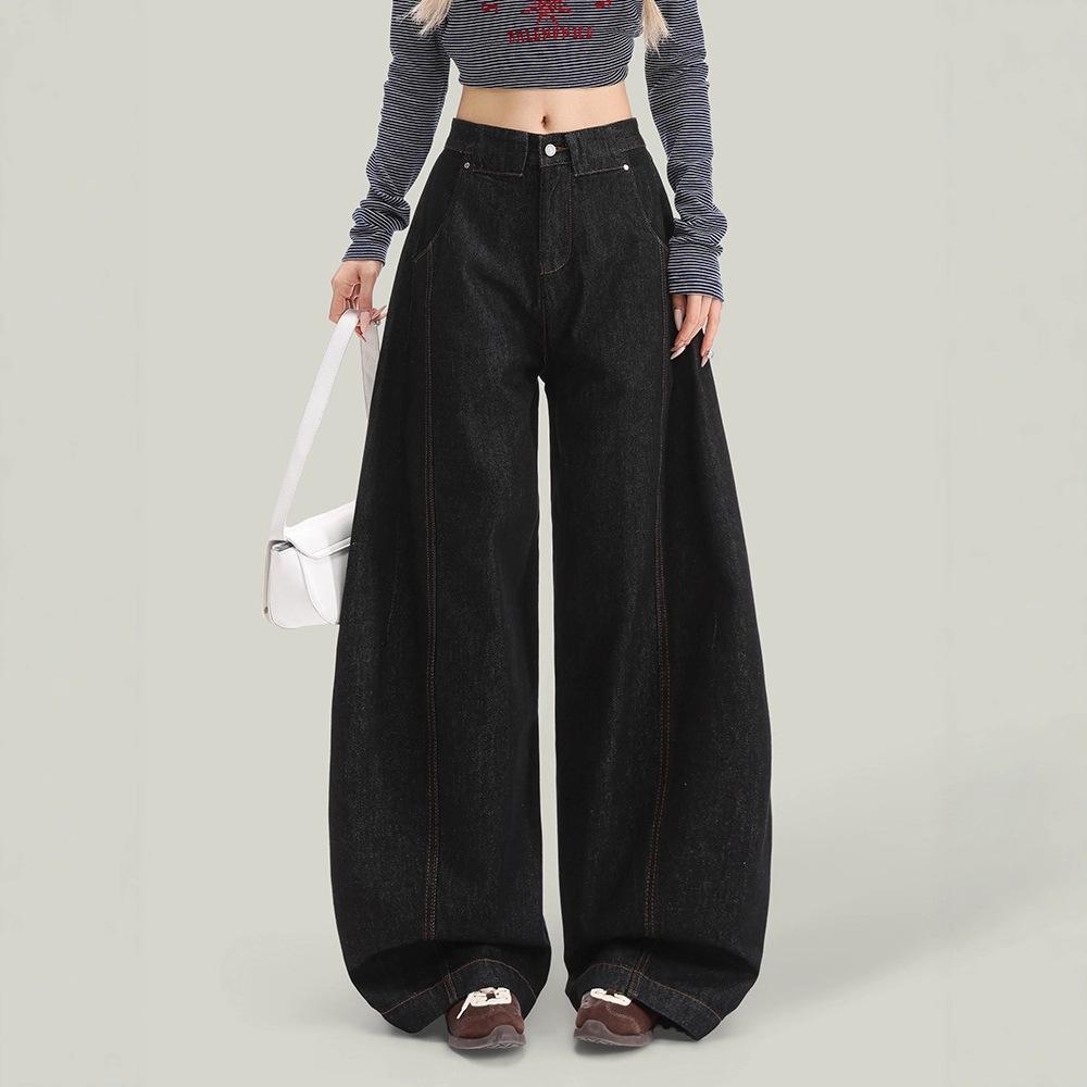 American Original Wide-Leg Denim Jeans for Women - Fall 2025: High-Waisted, Pear-Shaped, Slimming, Loose, Floor-Length Pants