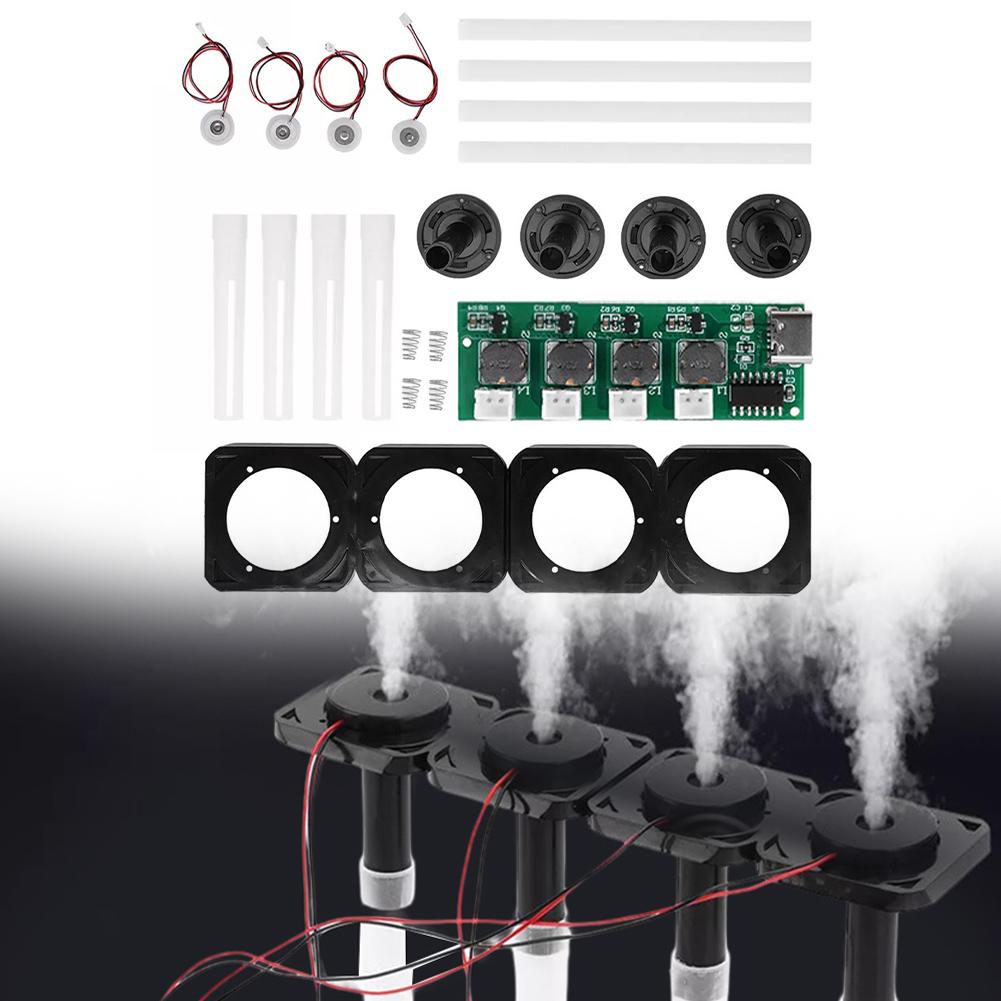 4 Head Atomizer DIY Humidifier Kit Easy To Apply Easy To Assemble Long Working Life Power On The Spray For Home Use