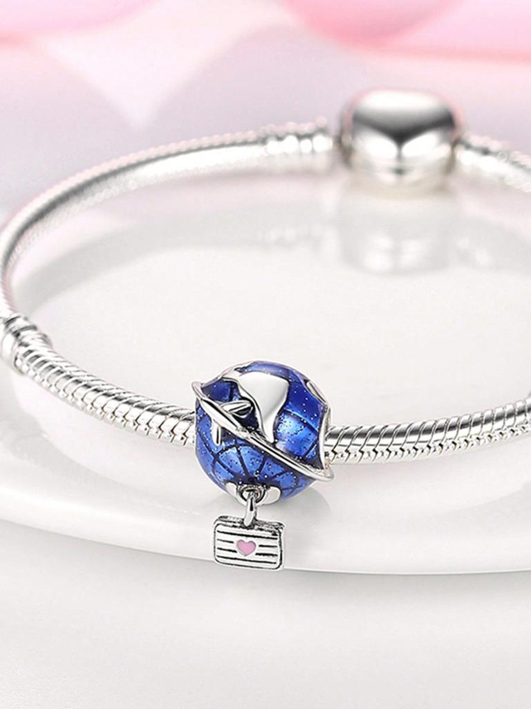 Charms Plata Valentine'S Dayair Balloon Beads Charm Copper Plated Fit Charms Original Bracelet For Jewelry Making Diy Charm
