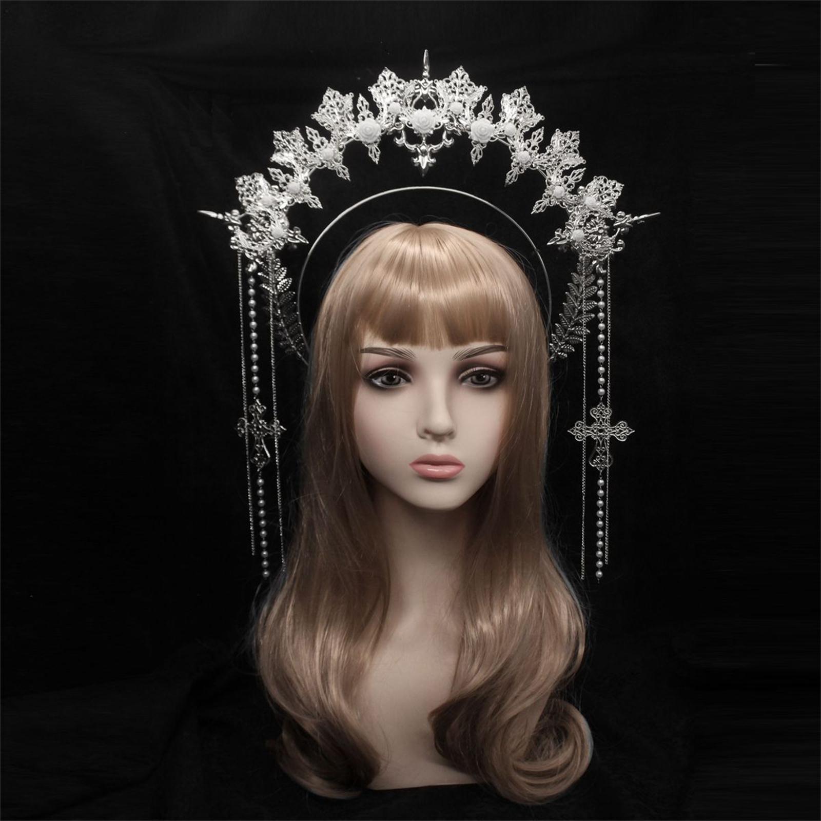 

Корона Богини Солнца Ободок Винтажный Нимб Девы Марии Головной убор для вечеринки Костюм Наборы материалов для DIY Женские головные уборы D