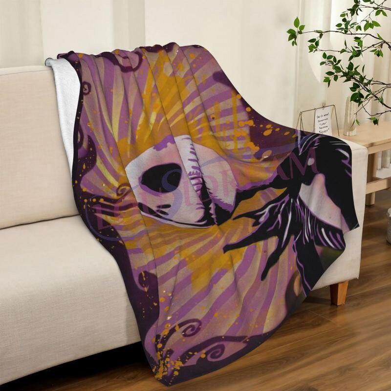 Skull Lover Series Blanket 3D Print Fashion Halloween Lover Flannel Sofa Blanket Blanket Unique Skull Christmas Throw Blanket