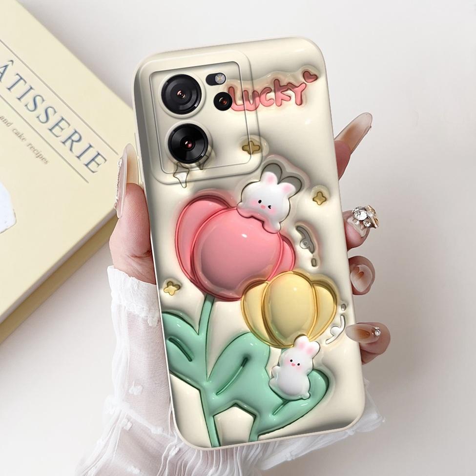 For Xiaomi 13T Pro Case 13T Silicone Cute Cartoon Cat Fashion Luxury Funny Shockproof Back Cover For Xiaomi 13T Phone Case Funda