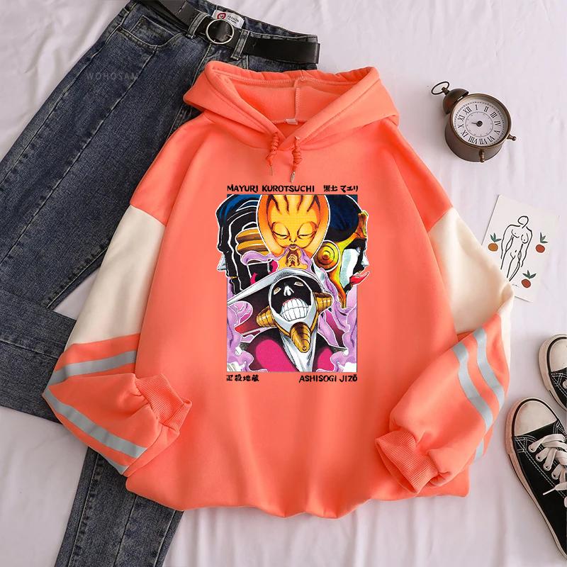 Hot Anime BLEACH Kurotsuchi Mayuri Print Hooded Women Casual Oversized Hoodies Manga Streetwear Harajuku Unisex Sweatshirt