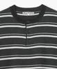 MILLO ARCHIVE Fuzz Stripe Henley Neck Knit [Charcoal]