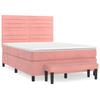 Box Spring Bed with Mattress Pink 140x190 cm Velvet