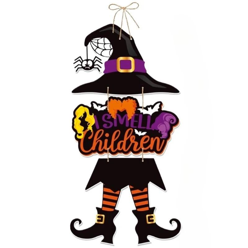 1-8PCS 2026 Halloween Door Decoration Pumpkin Bat Hanging Banner Ghost Festival Party Decor for Halloween Door Display