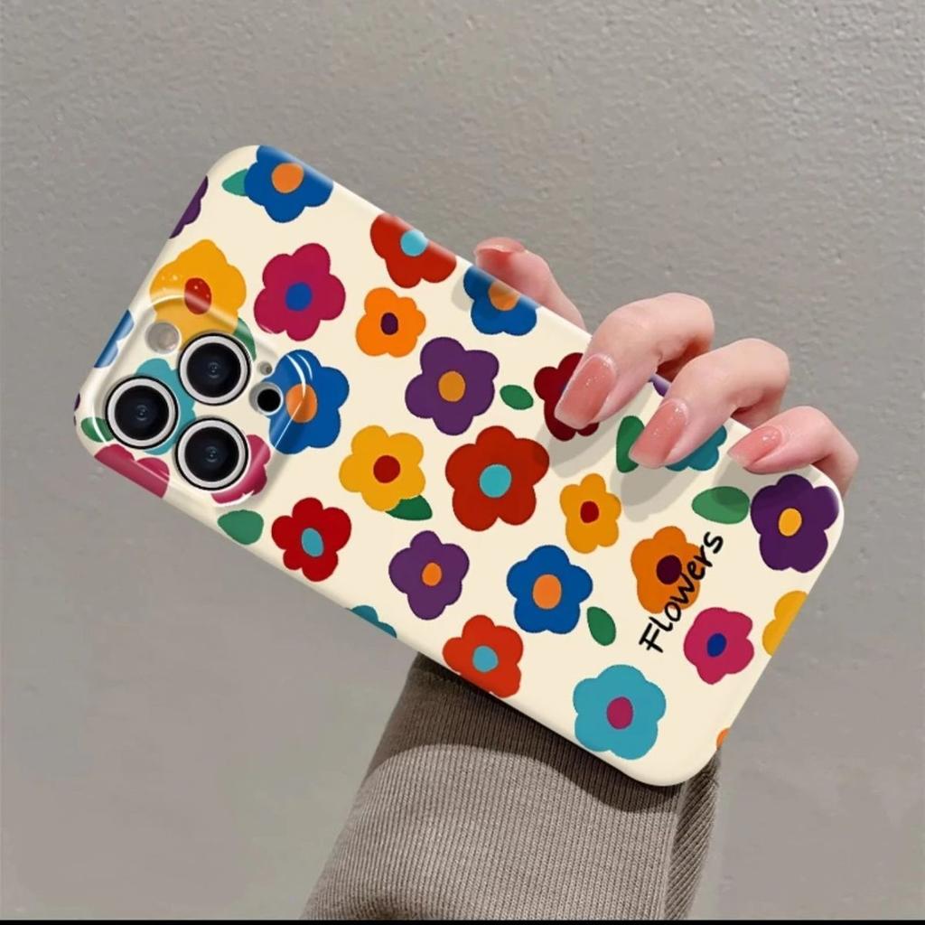 Retro Summer Garden Flowers Oil Painting Wave Back Cover For iPhone 14 13 11 12 16 Pro Max XS X XR 8 7 15 14 Plus Case