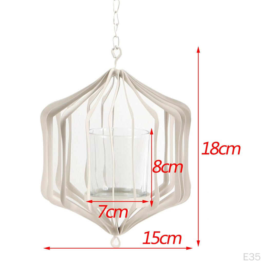 Wire Hollow Wedding Hanging Candle Holders Lantern Case