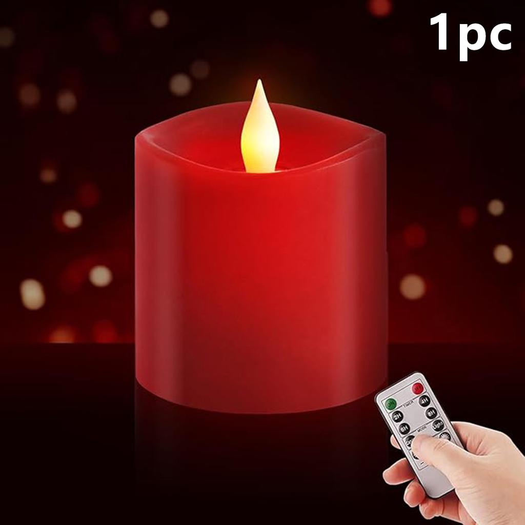 Ivory Flameless Pillar Candles with Remote, LED Candles Battery Operated, Real Wax Electric Candles Flickering
