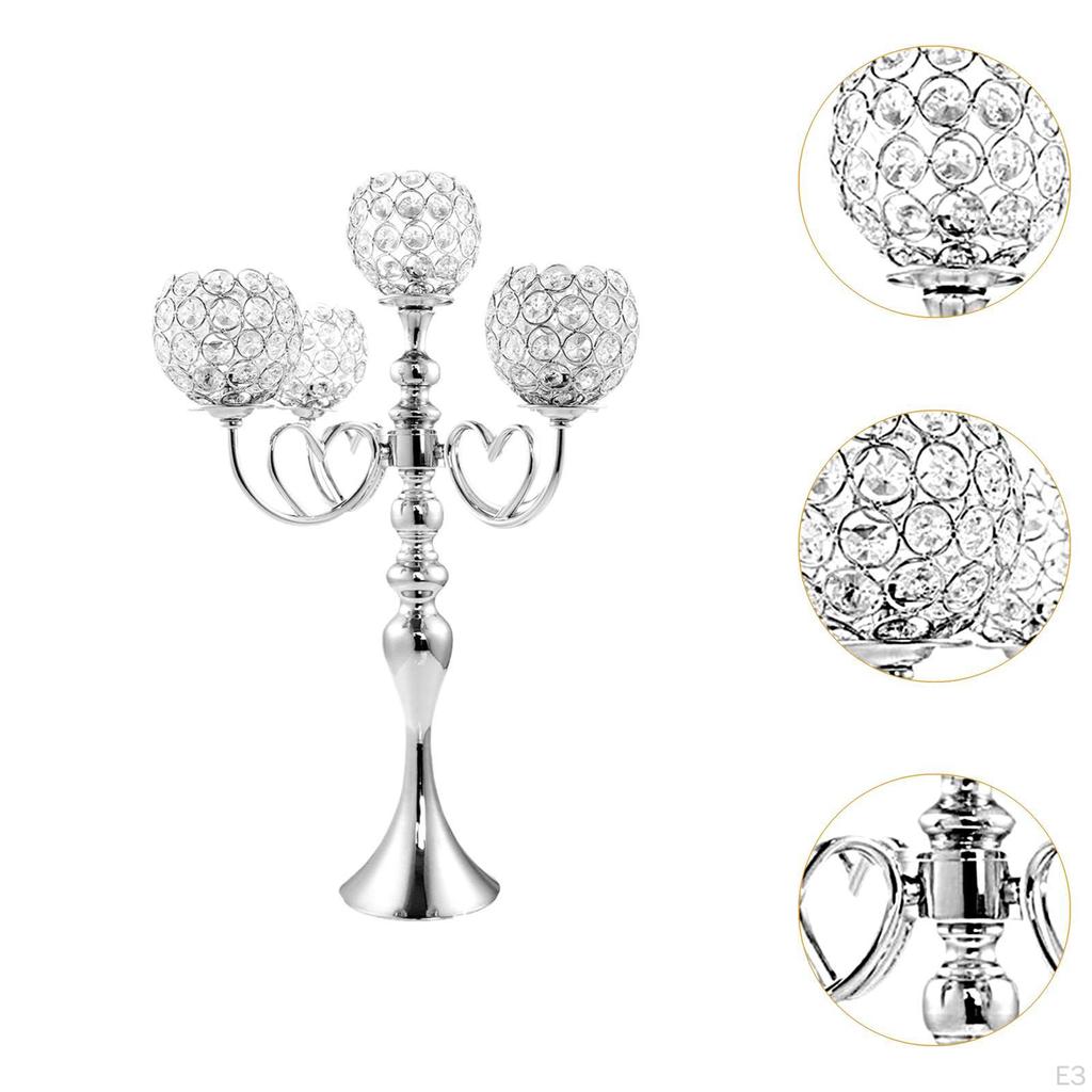 Kandelaber Tischdekoration Kerzenständer Eleganter Eisen 5 Arm Metallhalter Schüssel Kerzenständer