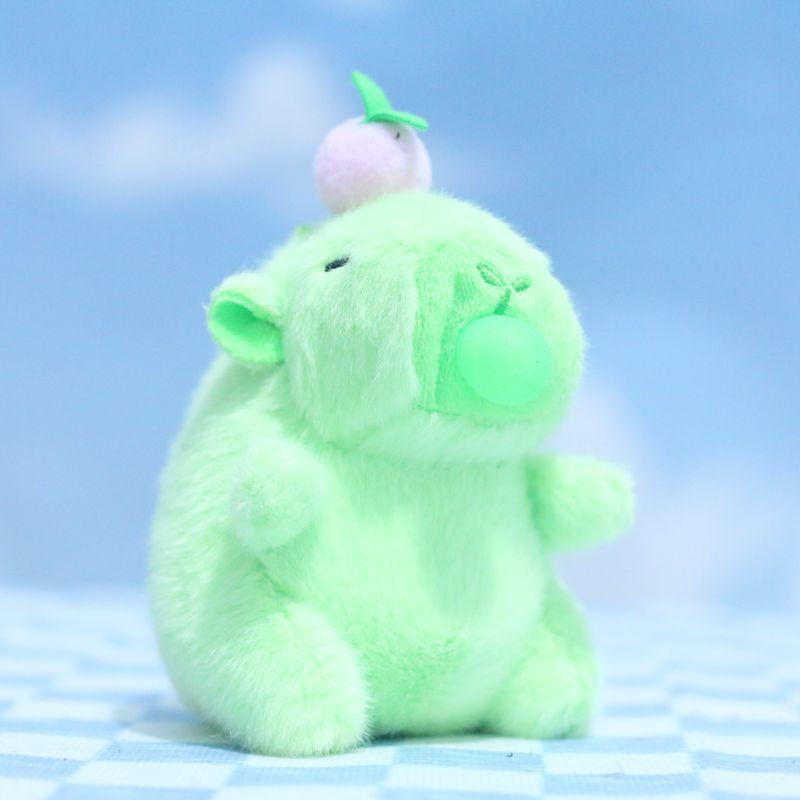 

And Playful Soft Capybara Plush Keychain With Bubble Blowing Feature In Adorable Pink Green And Brown Light зелёный