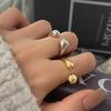 Stainless Steel Smooth Open Irregular Ring for Women Fashion Gold Color Geometric Waterdrop Ring Party Couple Rings Jewelry Gift