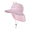 LeafIn Kids Shade Hat 1168 Pink Free Size UPF50+ Sun Protection Hat with Neck Flap Quick-Dry