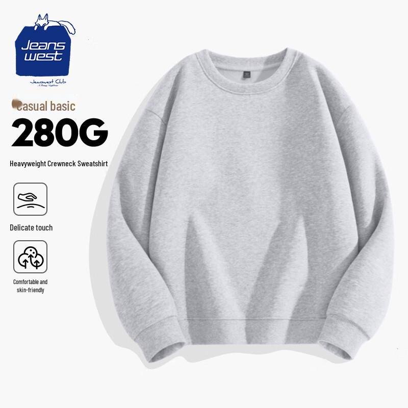 Jeanswest Club Men's Heavyweight Solid Crewneck Sweatshirt