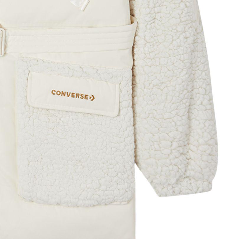 Converse Down Jackets Women's Beige Yellow Hooded Moderate Other 10021987-281