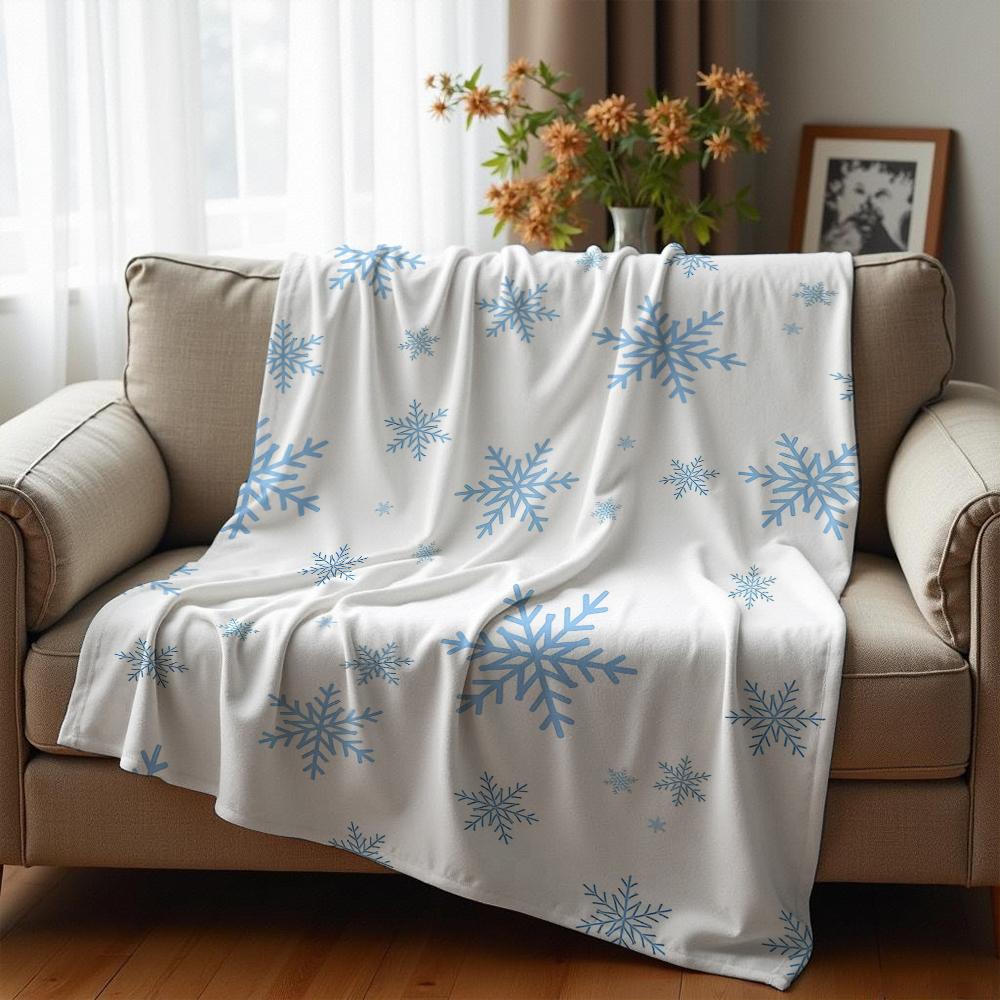 Light Blue Polka Dot Bow Soft Flannel Blanket Breathable Warm Throw for Office Car Sofa Kids Room Birthday Xmas Gift