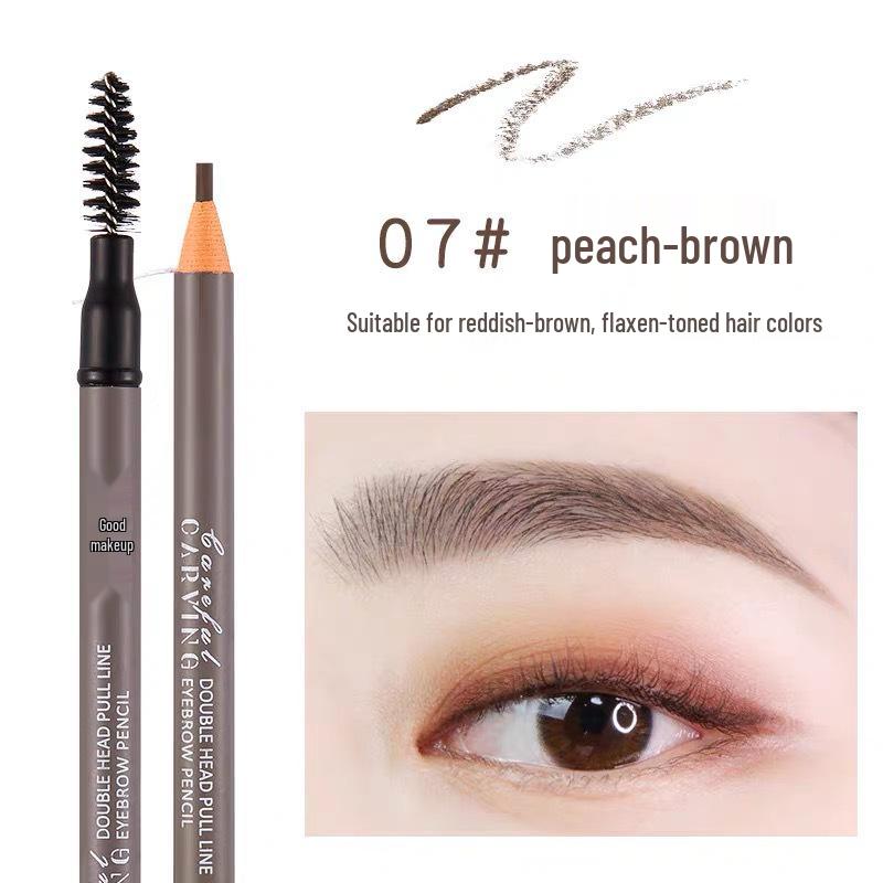 Haozhuang Dual End Eyebrow Pencil: Ultra-Fine, Waterproof, Smudge-Proof, Long-lasting for Natural Brows.