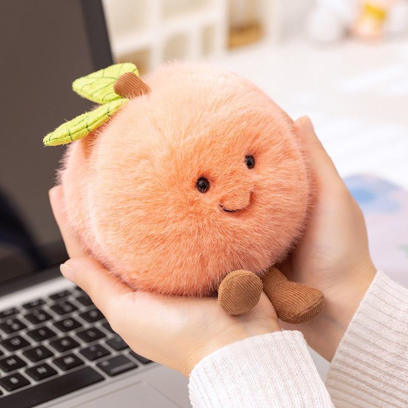 Peach & Tomato Jelly Plush Doll - Cute Fruit Toy Gift for Kids