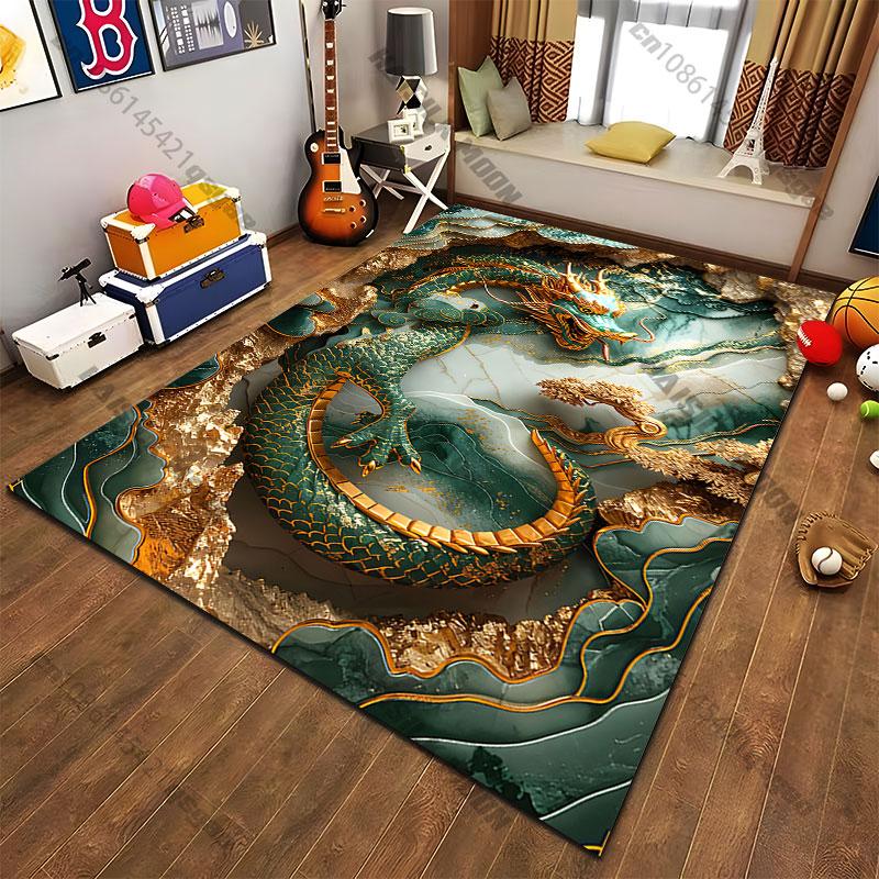 Majestic Dragon Within Mystical Cave Carpet Yoga Living Room Room Decor Children's Crawling Mat Doormat Area Rug