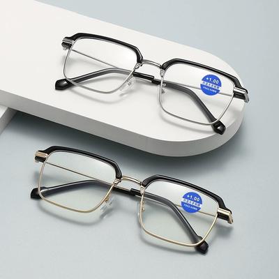 Altersweitsichtigkeitsbrille Mittelalterliche und ältere High-End Herren High Definition Blaulichtfilter Blumenbrille Strahlenschutz Lesebrille