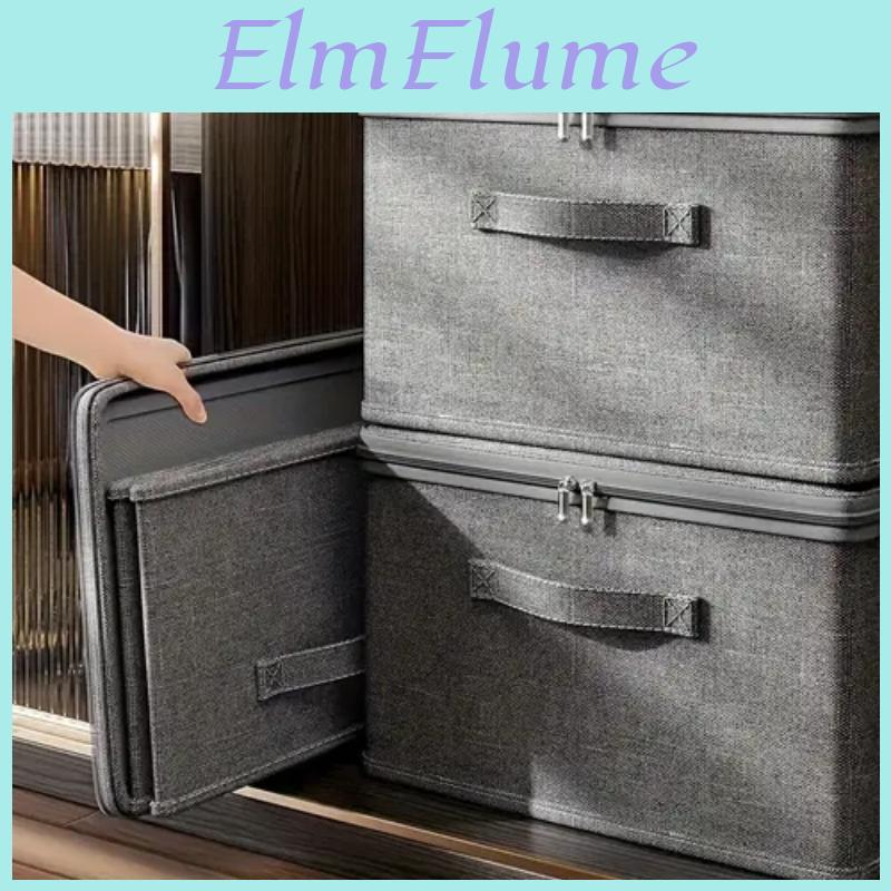 Storage Large Box Capacity Foldable With Lid Modern Grey Fabric Organizer Suitable For Clothes Bedding And Household Items
