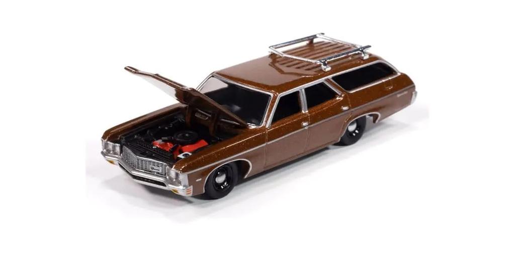 Kyosho AUTO WORLD 1/64 Scale 1970 Chevy Kingswood Estate Wagon, Solid Copper, Finished Model, AWSP177A