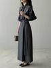 Korean-Style Scarf Collar Women's Long Sleeve Shirt - Spring/Autumn Loose-Fit French Top