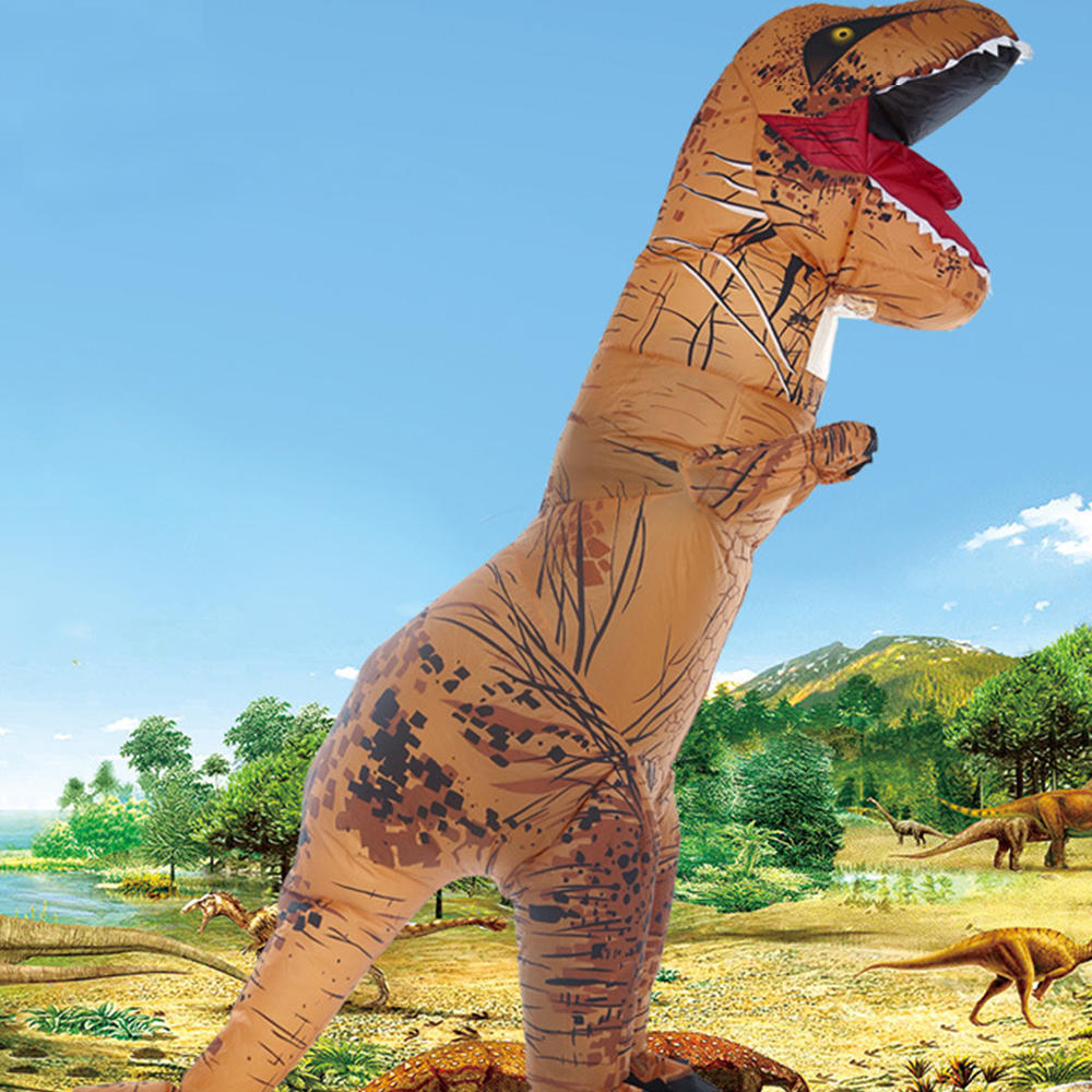 Funny Adult Inflatable Dinosaur Trex Costume Suit Air Fan Operated Blow Up Halloween Cosplay Fancy Dress Animal Costume Jumpsuit