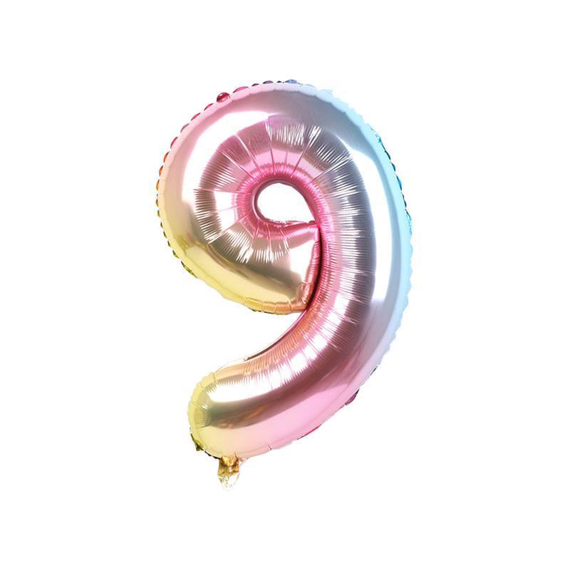 32 Inch Digital Aluminum Film Balloon, Medium Digital Gold Silver Red Black Gradual Change Color Birthday Decoration Wedding Party Balloon