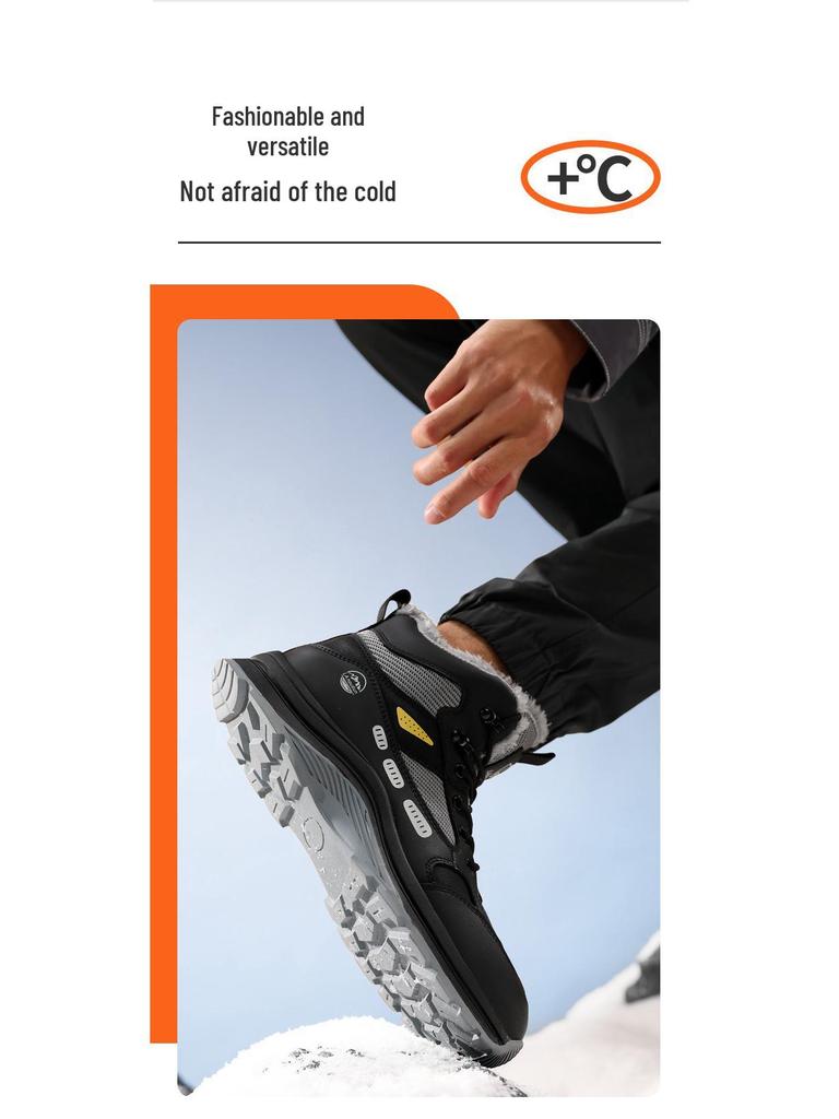 Men's Winter Safety Work Shoes - Blue Gull Shield, Anti-Smash, Anti-Puncture, Wear-Resistant, Plus Velvet Warm.