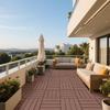 Plastic Interlocking Deck Tiles,44Pack,12"x12" Square Waterproof Outdoor All Weather Use, Outdoor and Indoor, for Poolside Balcony Backyard, Brown