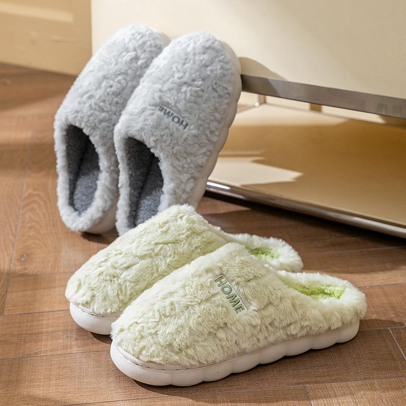 Cotton slippers autumn and winter 2025 new indoor home thick-bottomed non-slip warm plush slippers