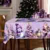 Purple Christmas Tablecloth Santa Claus Table Cover Christmas Party Table Decorations for Home Kitchen 2025 Xmas Gifts Navidad