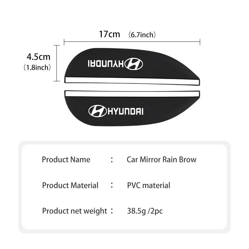 2pcs Car Sun Visor Rearview Mirror Rain Eyebrow Shield Sticker For Hyundai Tucson NX4 IX35 H7 2022 2021 2020 2019 2018 2009 B32