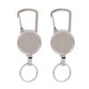 2 Pcs Durable 2.5cm Key Chain Antitheft All Metal Key Ring Heavy Duty Retractable Keychain Camping