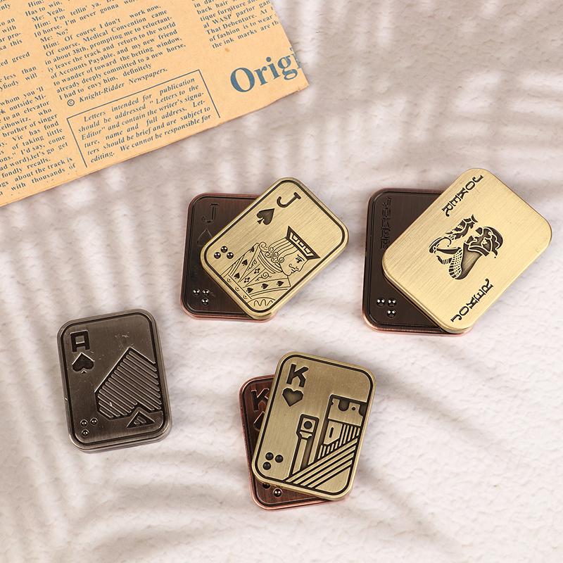 Slider Poker A K Metal Push Card Edc  Spinners Antistress Papa Decompression Hand Spinner Stress Relief Toys