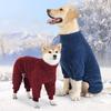 Verdickter Winter Hunde Jumpsuit Ganzkörper Hunde Fleece Mantel Praktische Vierbeinige Hundekleidung Garten